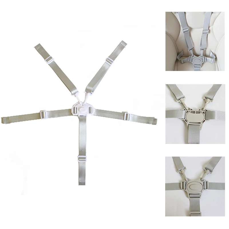Arn&eacute;s Universal de 5 puntos para beb&eacute;, cintur&oacute;n de seguridad para beb&eacute;, cinturones de silla de alimentaci&oacute;n para comedor, asiento de almuerzo, cinturones fijos para dormir en el coche-0