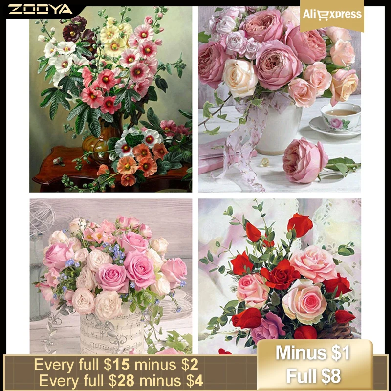 ZOOYA алмазная живопись распродажа цветок Алмазная вышивка полный пакет Декор 3D