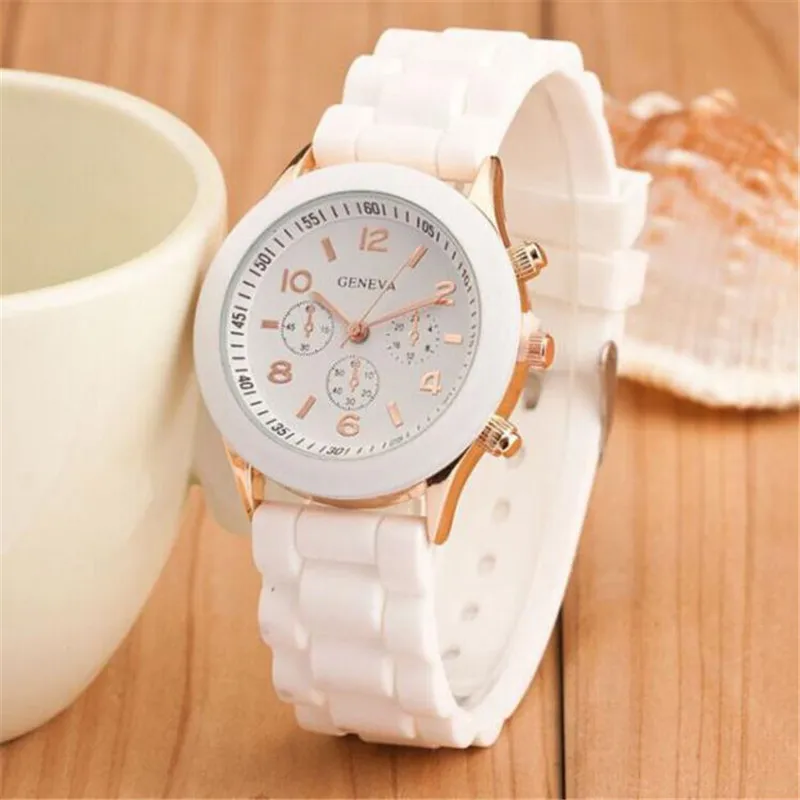 

Silicone Watches Women Men Sports Jelly Gel Analog Quartz Wrist Watch Ladies Female Rubber Hours Clock White Children's Watch