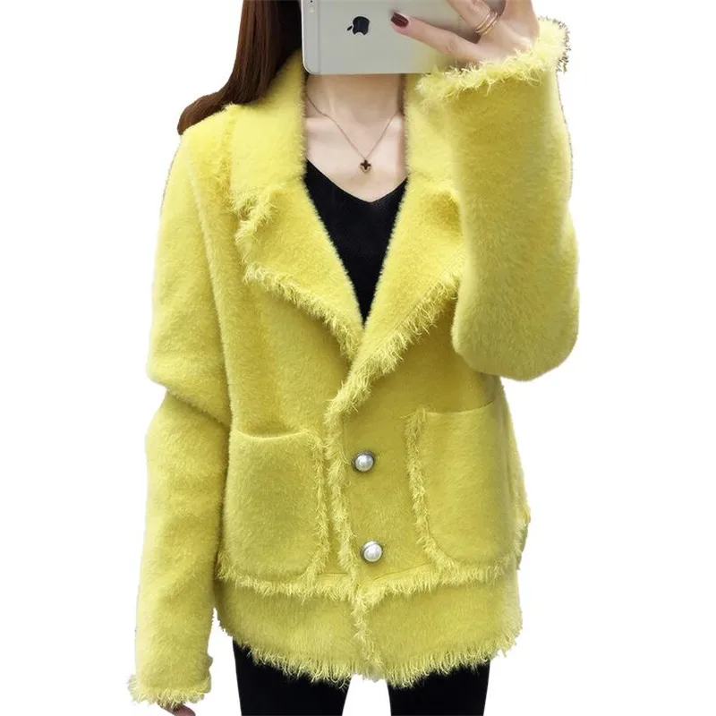 Новинка осени 2019 имитация бархата с кисточками Женский шикарный свободный