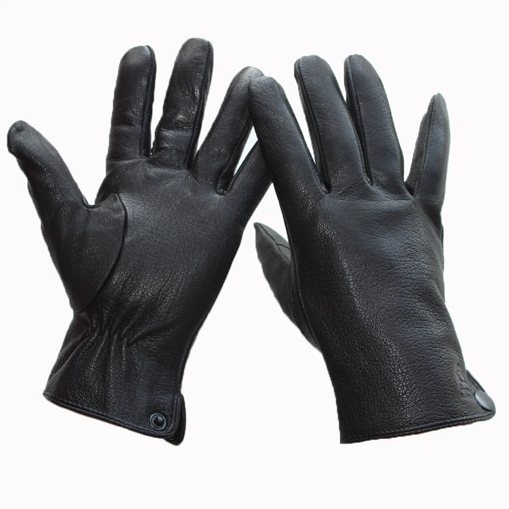 Мужские перчатки из натуральной кожи Bickmods черные прямые стильные ручной работы