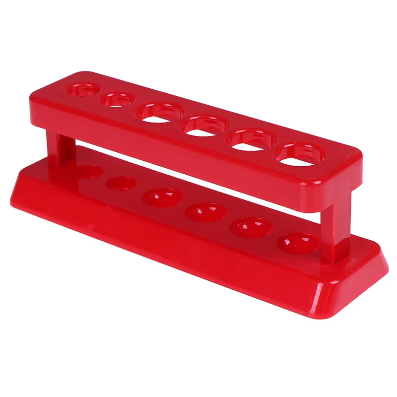 

Laboratory Test Tube Holder 6 Hole Plastic Rack Red Stand Burette Stand Shelf