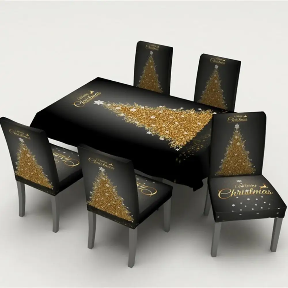 Рождественский Декор домашние чехлы на кресла стрейч набор скатерть поперечная