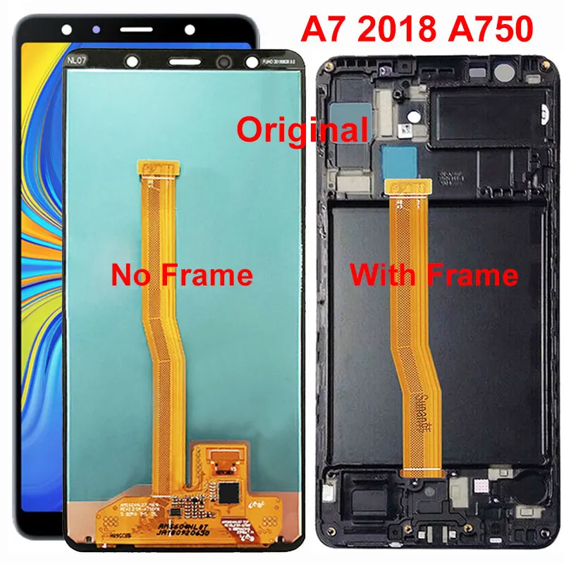 Для samsung Galaxy A7 SM-A750F A750F A750 ЖК-дисплей Дисплей кодирующий преобразователь сенсорного экрана в сборе для замены тестирование A750