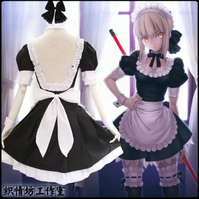 Аниме Fate Stay Night горничной Косплэй Милый детский костюм для девочек сабля Kawaii