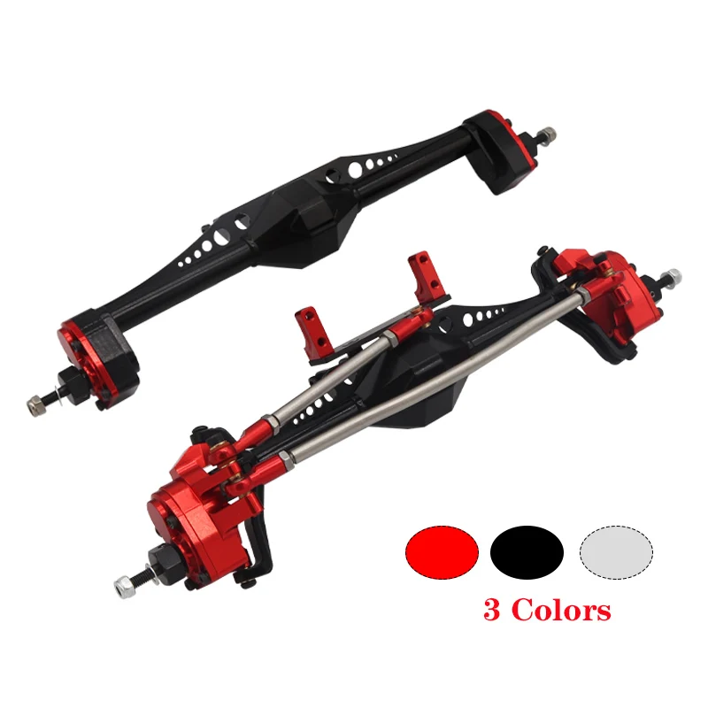 

Aluminum Alloy Front and Rear Portal Axle with Carbon Fiber Servo Mount Bracket for 1/10 RC Crawler Car Axial Capra 1.9