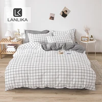 lanlika bedding set flat sheet kid duvet cover bedspread simple adult bed linen set family suite quilt cover bedclothes twin
