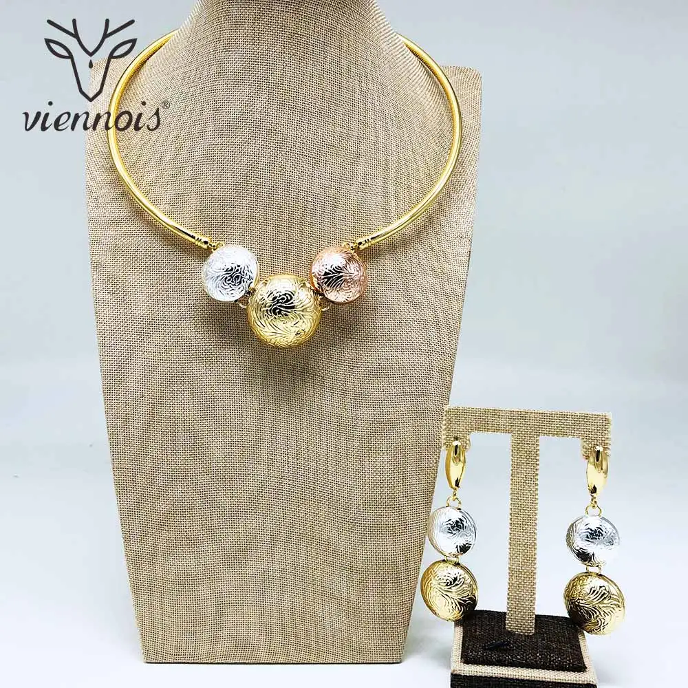 Модные золотые серьги подвески от бренда Viennois набор украшений для женщин
