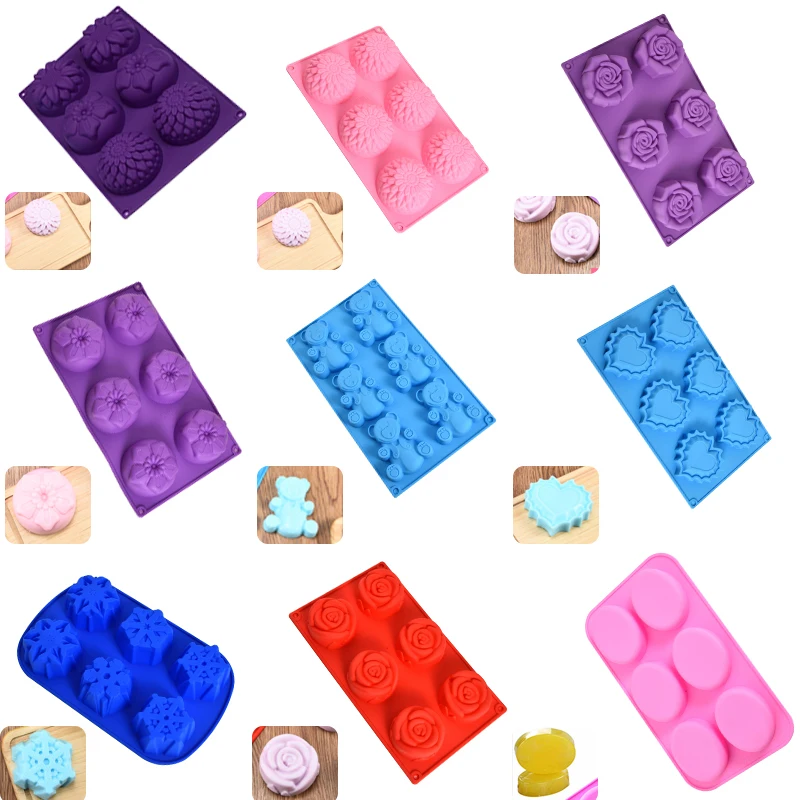 Женская Роза медведь сердце снежинка эллипс форма цветка силиконовые формы для