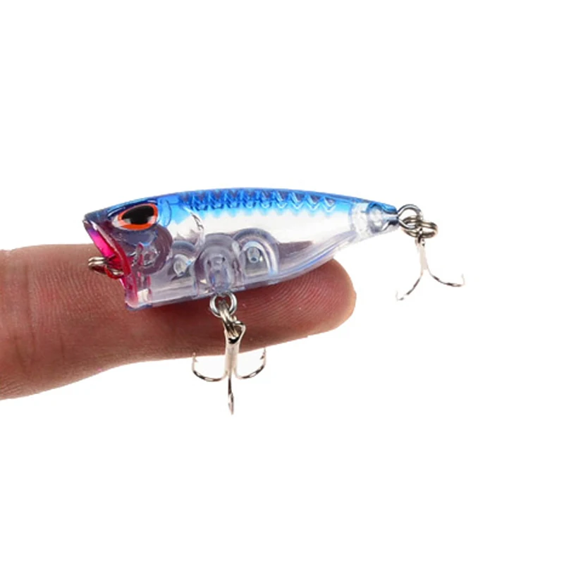 

Hot 1pcs Fishing Lures 4cm 3g Topwater Popper Bait 11 Color Hard Bait Artificial Wobblers Plastic Fishing Tackle With 6# Hooks