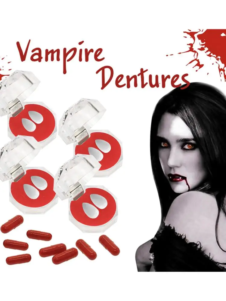 Набор зубов вампира на Хэллоуин брикет зубных протезов макияж костюм кровавый