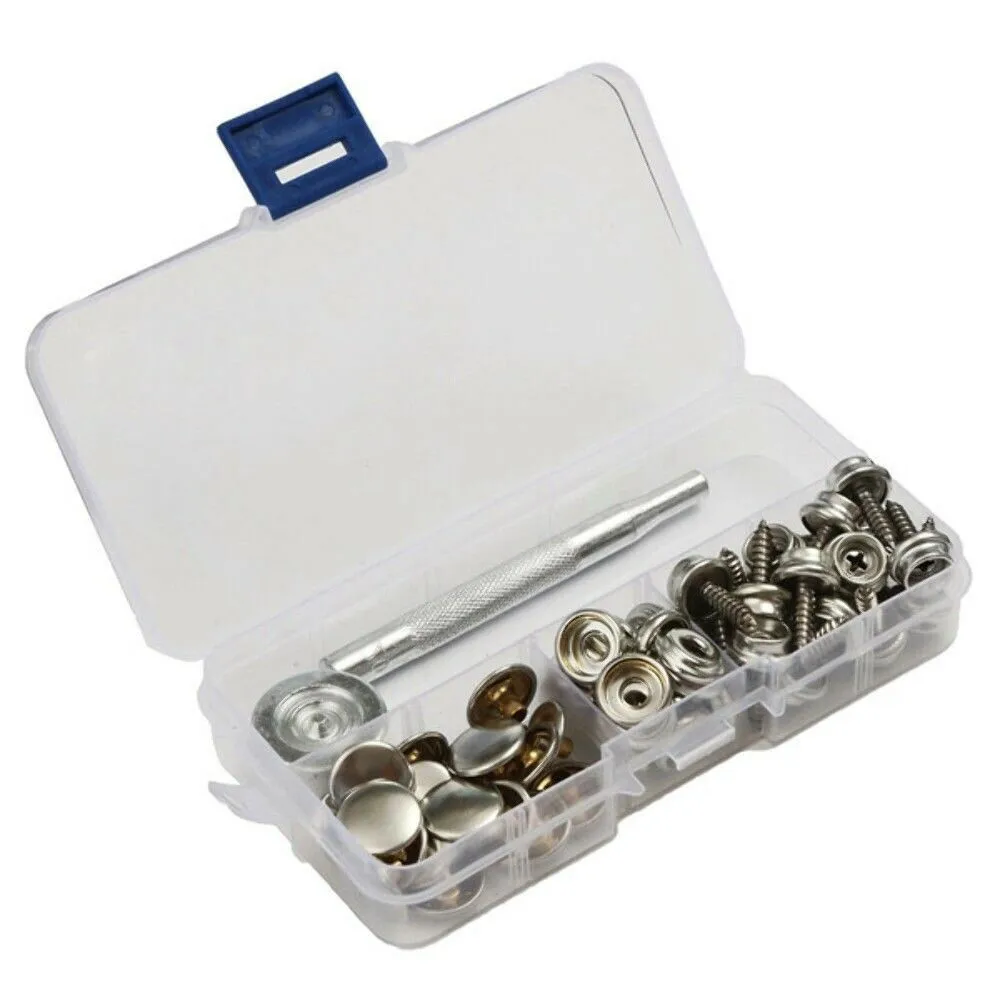 

Accessories Stud Snap Kit Canvas To Screw Stainless Steel 100% Brand New 62 Pcs