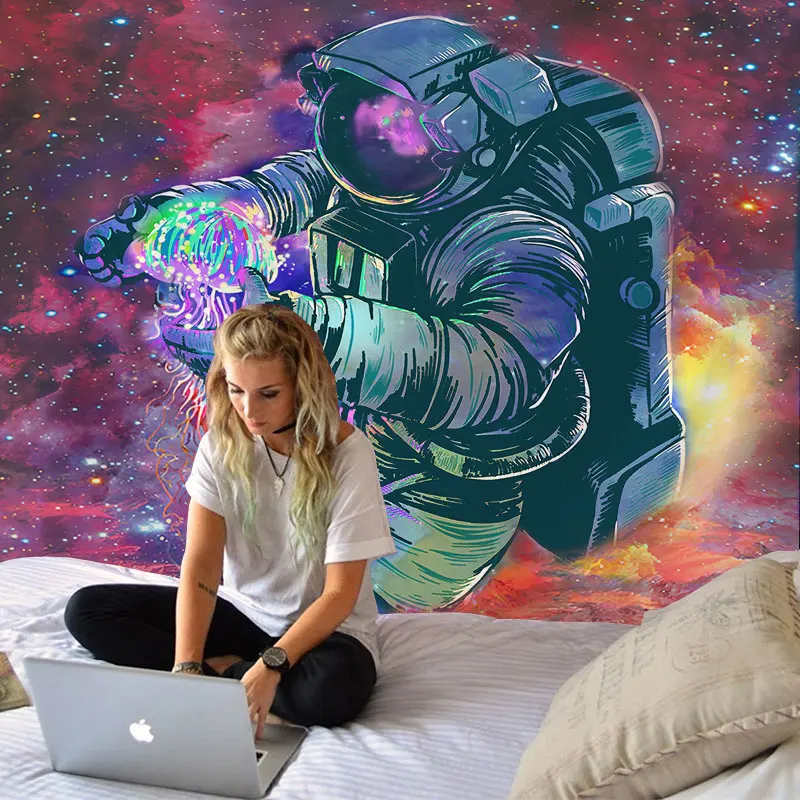

Fantasy Starry Sky Universe Wall Tapestry Tapestries Wall Hanging Flower Psychedelic Tapestry Wall Hanging Decor Halloween Deco