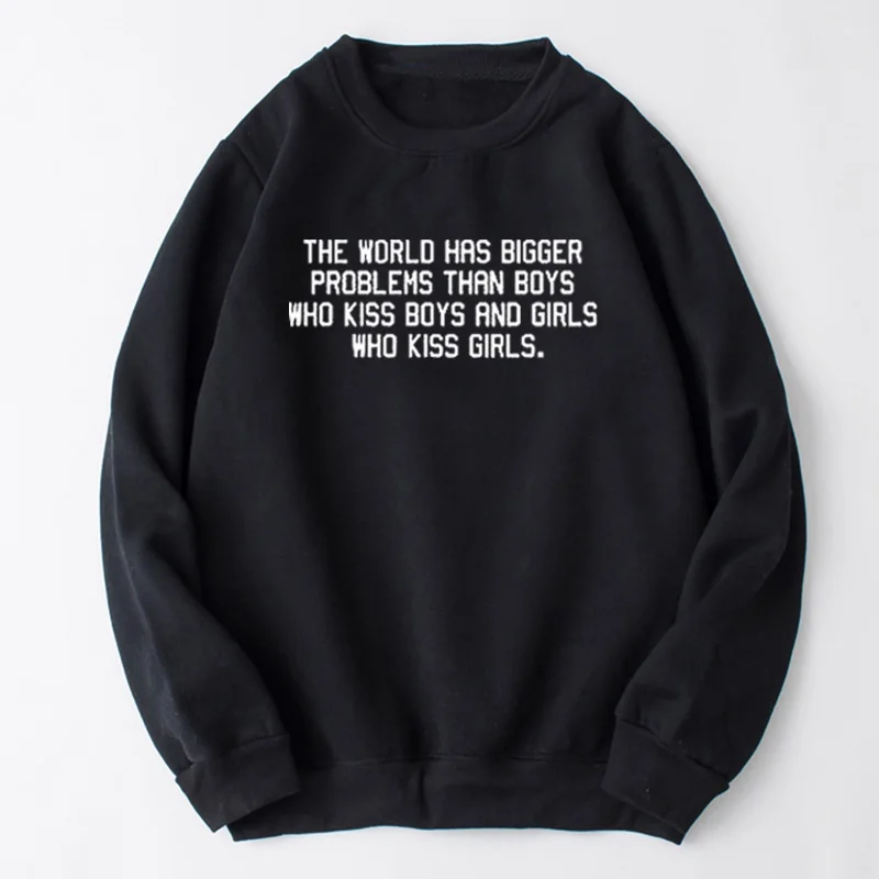 

Женская толстовка с надписью Kawaii Besikom The World Has More Problems, уличный пуловер, хлопковая одежда с длинным рукавом, Прямая поставка