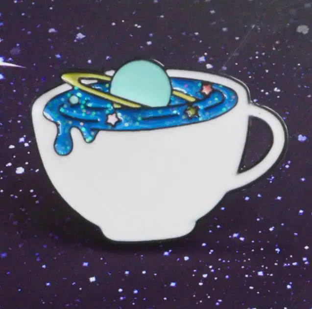 C Индивидуальная Металлическая Булавка Милая новая UFO Капли мультфильм эмаль броши значок для женщин - Окраска металла: C