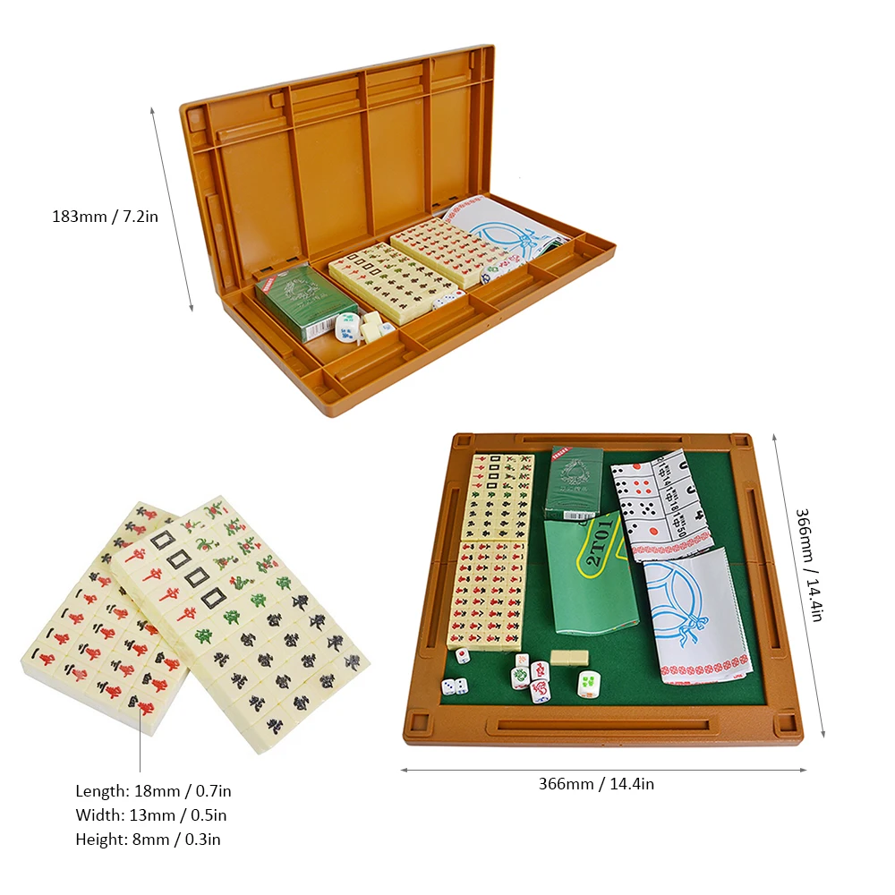 Outdoor Entertainment Folding Mini Mahjong Set Multifunctional Board Game For Travel Family Leisure Time | Спорт и развлечения