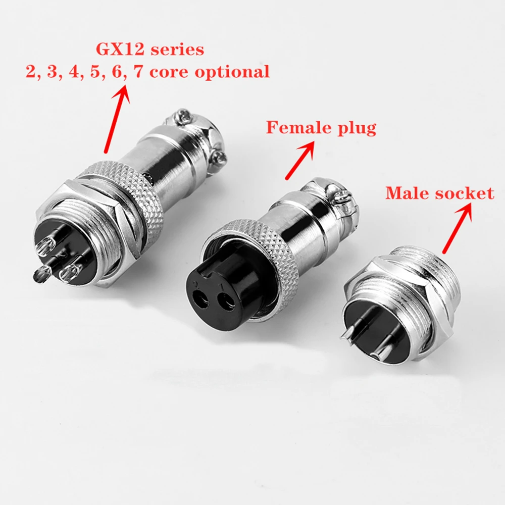 100 шт./лот 7/16 &quotGX12 авиации круговой разъем 2 Pin 3pin 4pin 5pin 6pin 7pin с разъемом папа и