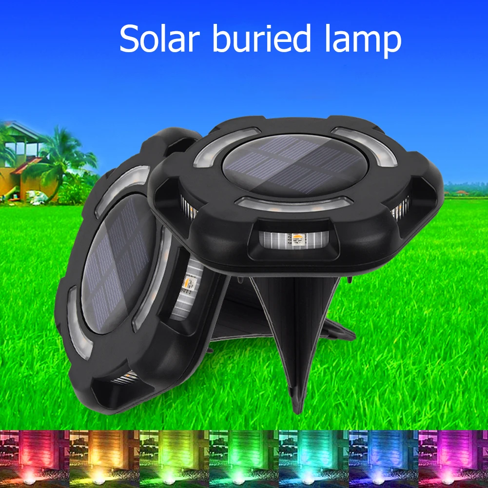 Водонепроницаемый шестигранный подземный светильник на солнечной батарее, декоративное освещение для ландшафта, газона