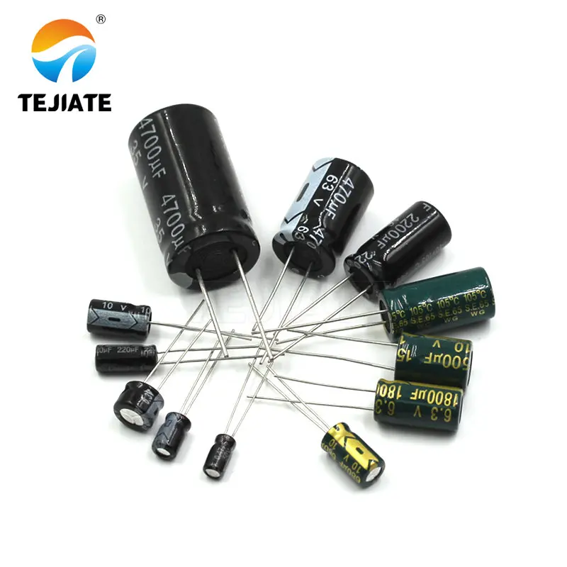 DIP прямой вставляемый алюминиевый электролитический конденсатор 6 3 В/10/16/35/50 В/100