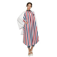 salon hairdressing cape adult waterproof hairdresser striped with sleeves professional haircut styling apron barber shop tools