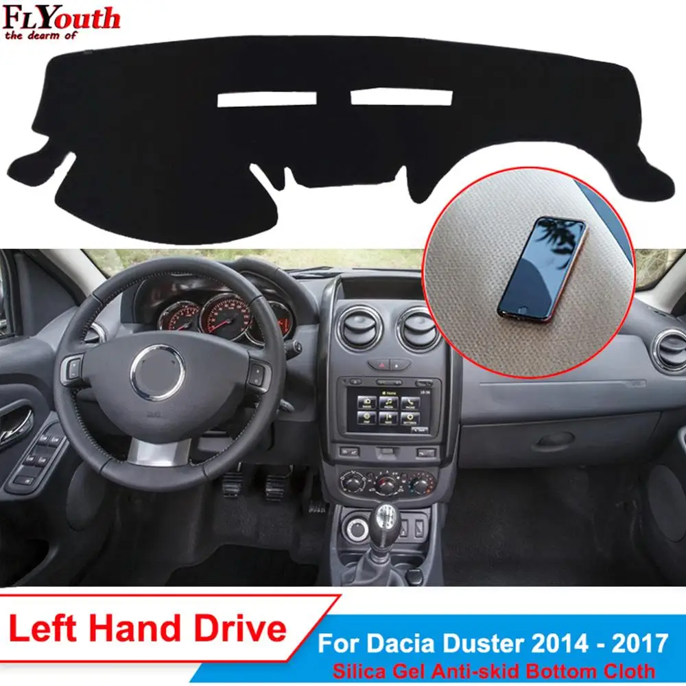 

Car Dashboard Cover Silicone Non-Slip For Dacia Duster 2014 2015 2016 2017 Dash Mat ANti-UV Carpet Automobile Sun Shade