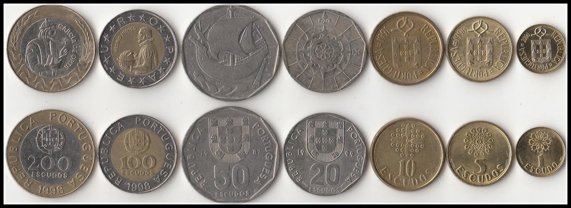 

Португальская монета, 7 шт., 1 комплект, европейские оригинальные монеты, редкая памятная версия, 100% настоящий ЕС, случайный год