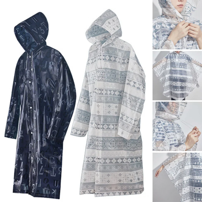 Женская и мужская водонепроницаемая куртка из прозрачного материала EVA плащ с