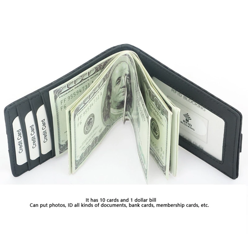 

Men's Carbon Fiber Short Blocking Wallet Bifold Money Clip Slim Credit Card Holder Wallet Vintage Bifold Business Coin Purse