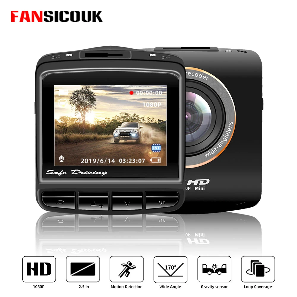 FANSICOUK Мини Автомобильный видеорегистратор с камерой 2 5 ''FHD 1080P G Senor