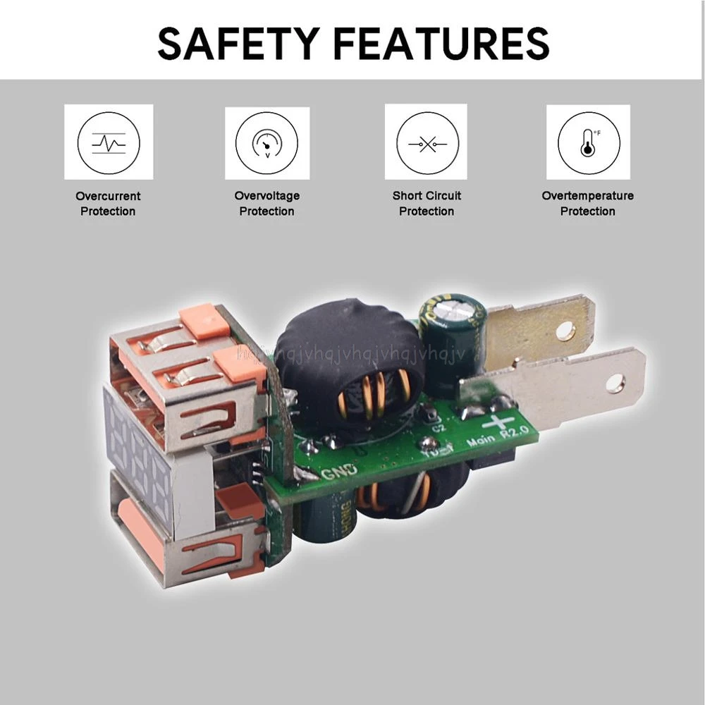 12V/24V алюминиевый водонепроницаемый двойной QC3.0 USB быстрое зарядное устройство