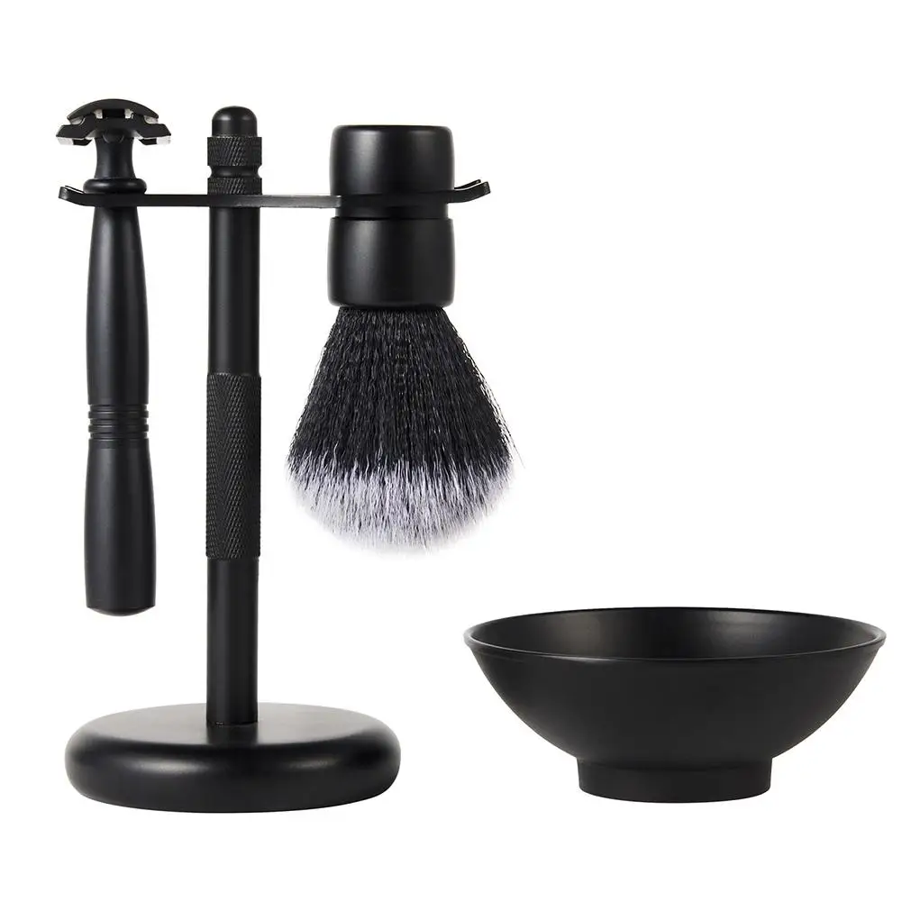 Мужская винтажная ручная бритва набор двухсторонняя щетка для бритья мыльница