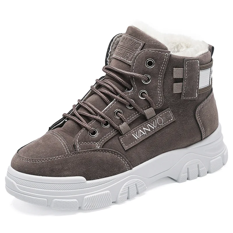 

Winter Women's Sneakers Plush Warm Lace-up Cotton Shoes Fashion Casual Ladies Martin Boots Platform Snow Boots Zapatos De Mujer