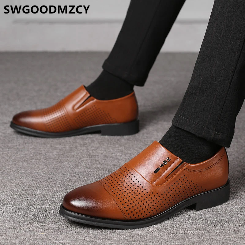 Строгие кожаные туфли для мужчин лоферы офисная обувь мужские классические