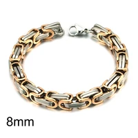 mens byzantine stainless steel link chains bracelets gold silver black color bangle bracelet for men new punk grunge jewelry