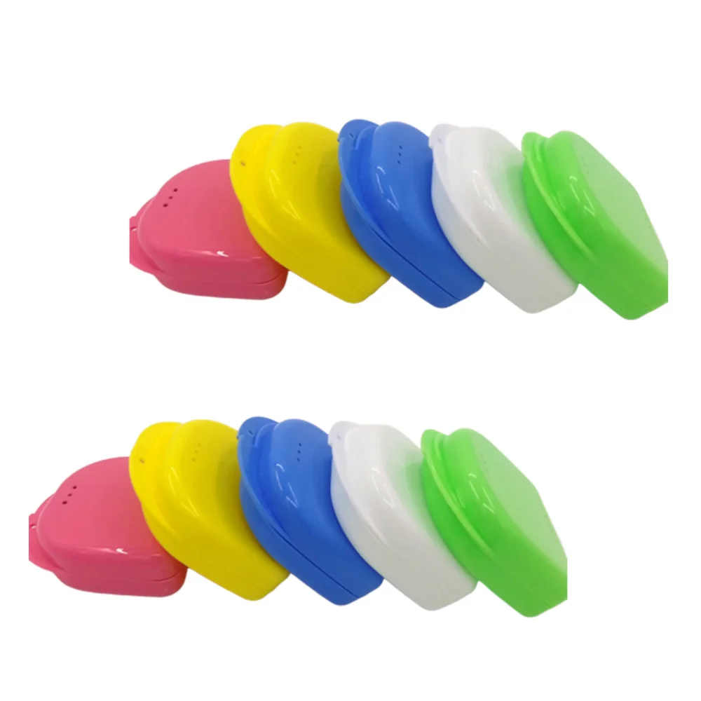 

10Pcs Tooth Socket Box Portable Braces Box Orthodontic Retainer Container Denture Holder Mixed Color