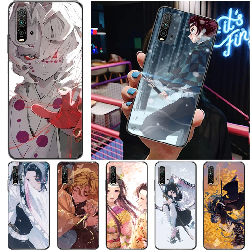 

Demon Slayer Agatsuma Zenitsu Kimetsu No Yaiba Kamado Nezuko Kamado Tanjirou Phone Case For Xiaomi Redmi 9 9T 9A 9C Pro Coque