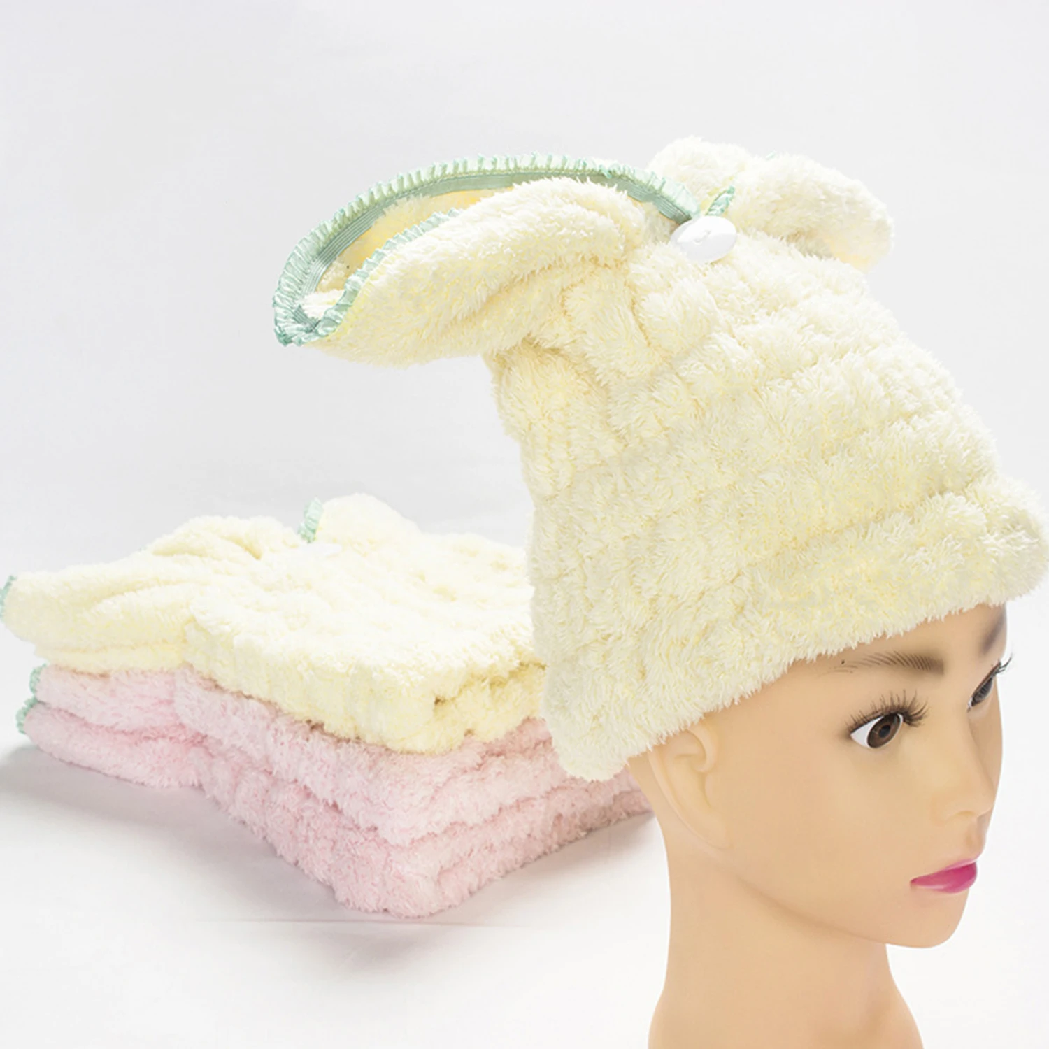 Hot Microfiber Hair Drying Hat Quick-dry Towel Cap Bath Solid Super Absorption Turban Dry | Дом и сад