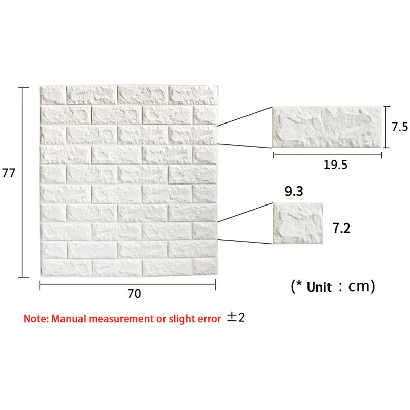 PE Foam 3D Wallpaper DIY Sound Insulation Anti-mildew Wall Stickers Decor Embossed Brick Stone Room House Poster | Дом и сад