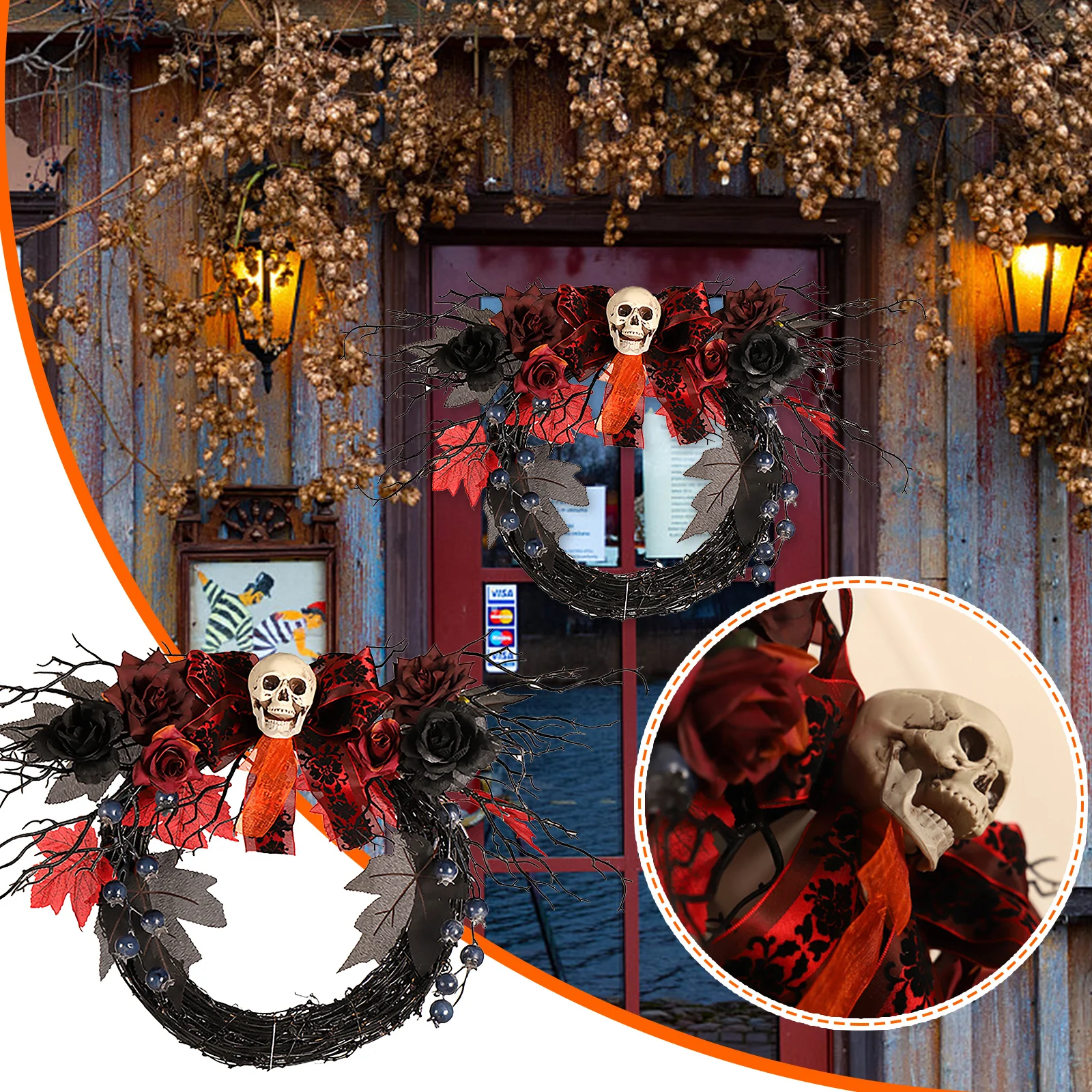 

Дверной висячий венок на Хэллоуин, Рождественское украшение, венок на Хэллоуин, шляпа ведьмы, ножки Санта-Клауса, товары для вечерние