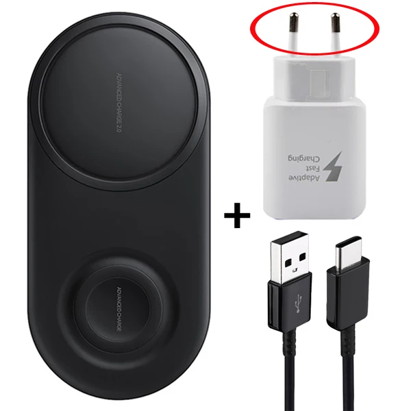 EU plug Оригинальное QI Быстрое беспроводное зарядное устройство EP-P5200 Duo Pad для samsung Galaxy Watch S10e S10Plus Note9 S10 Plus S9 S10X+ 25 Вт быстрая настенная - Тип штекера: EU plug