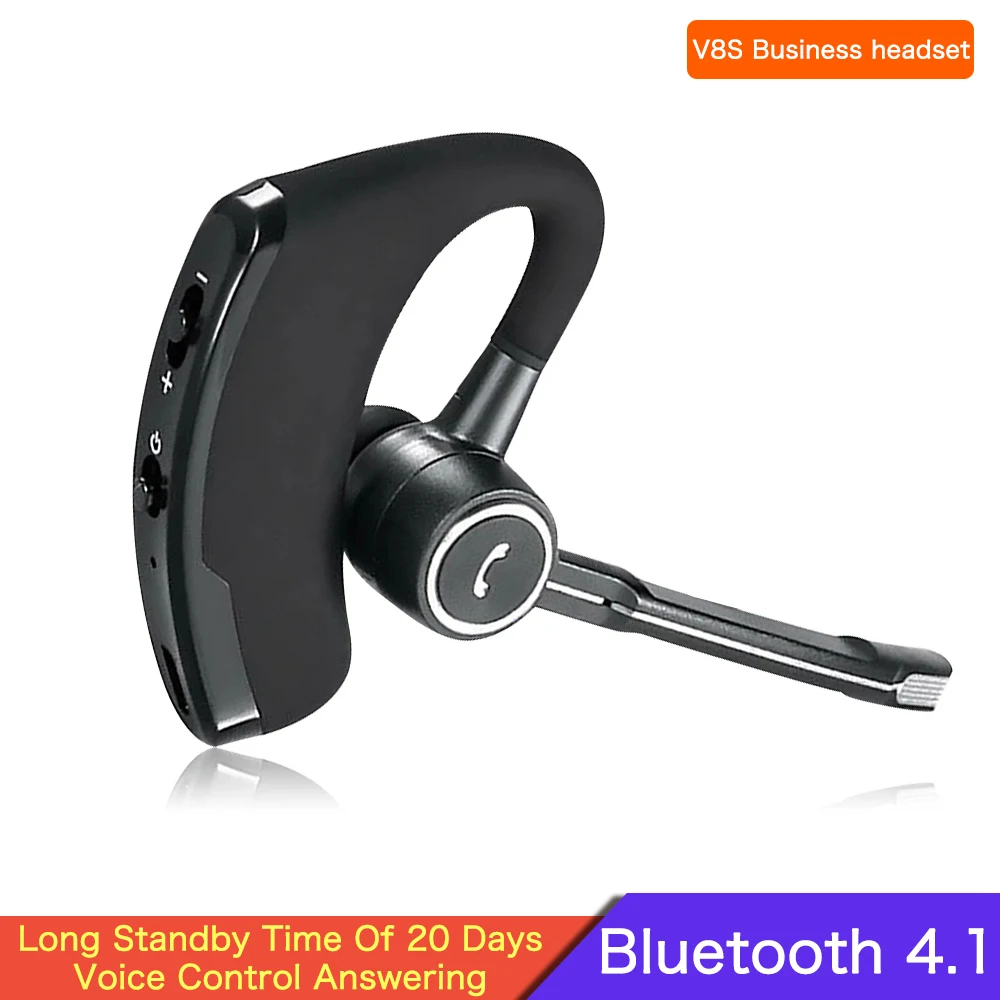 

NEW V8S Business Bluetooth Earphones Noise Reduction Wireless Headphone HiFi Stereo In-ear Hands Free Headset HD Earbud With Mic