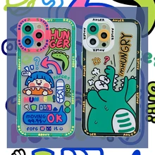 Cute Cartoon Animal Monster Phone Case For iPhone 12 Pro Max 11 Pro Max X Xs Max Xr 7 8 SE 2020 Puls Cases Soft TPU Cover
