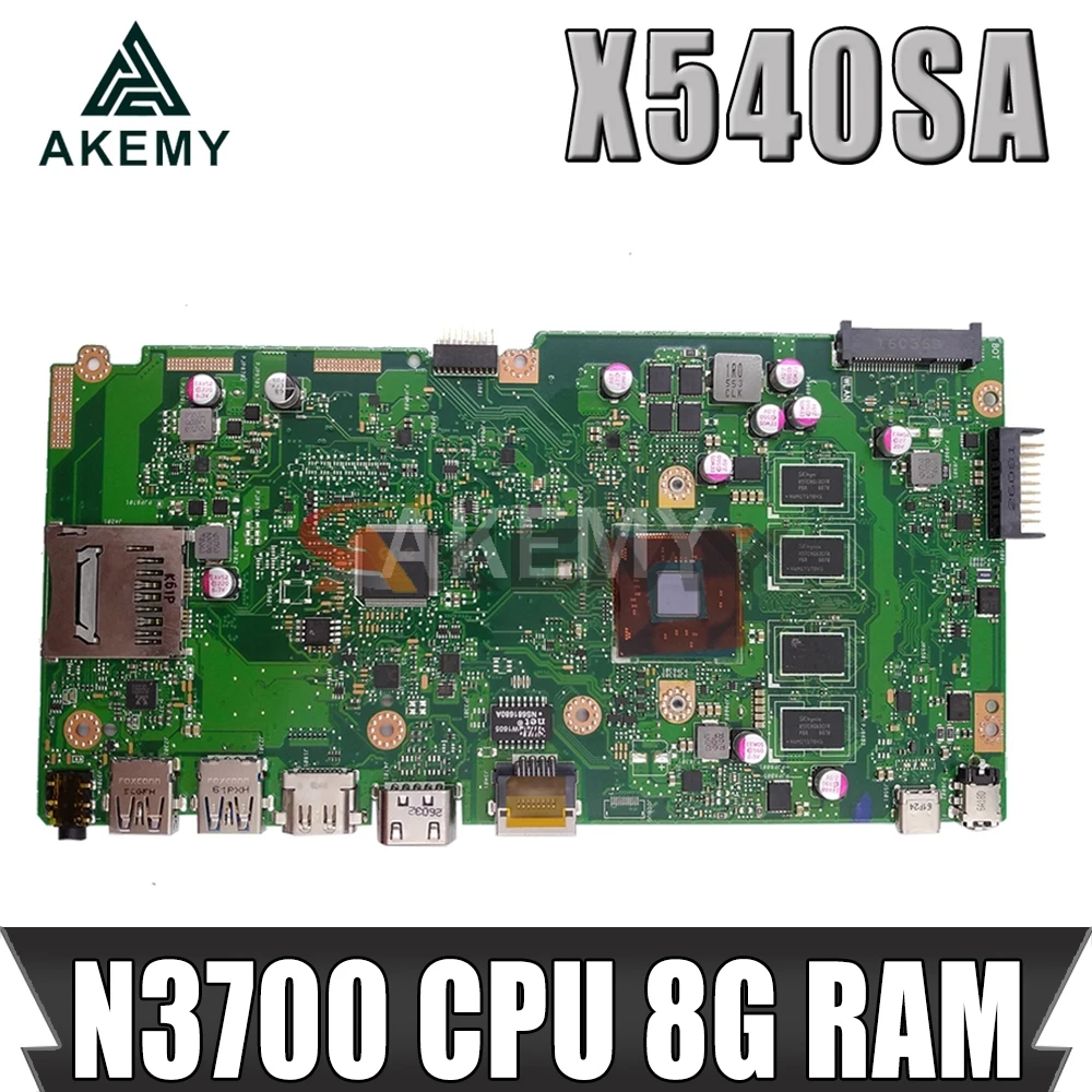 Новая материнская плата для ноутбука X540SA N3700 cpu 8G RAM REV 2 0 Asus X540 X540S X540SAA