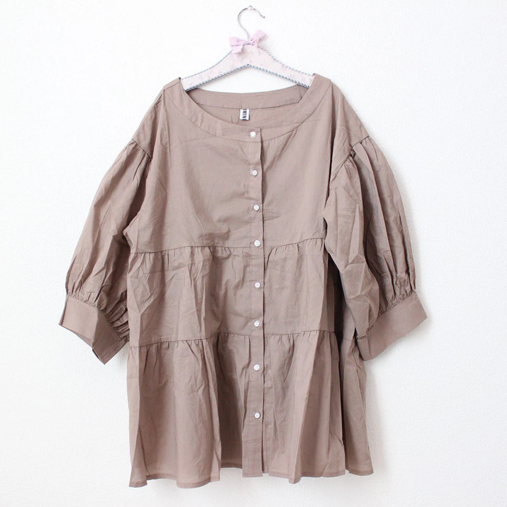 Блузка женская шифоновая в японском стиле свободная повседневная Уличная одежда