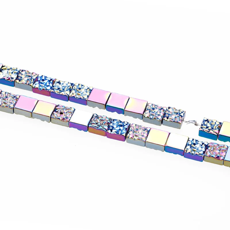 Натуральный гематит квадратные жемчужины с покрытием острые гематитовые бусины