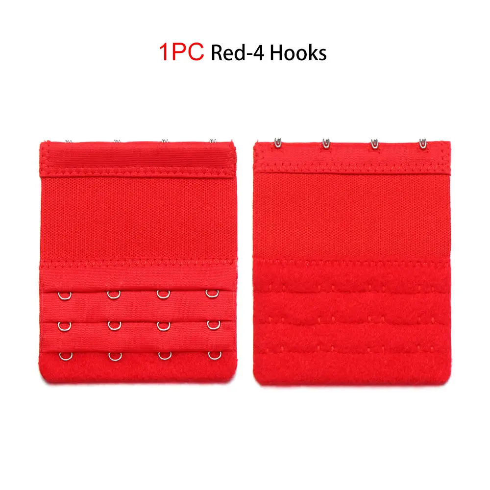 1PC red-3 Hooks 1 шт. удлинитель для бюстгальтера для женщин Дамский бюстгальтер на ремешке с пряжкой Регулируемый бюстгальтер расширение 2,3, 4 крючка нижнее белье бюстгальтер аксессуары - Цвет: 1PC red-3 Hooks