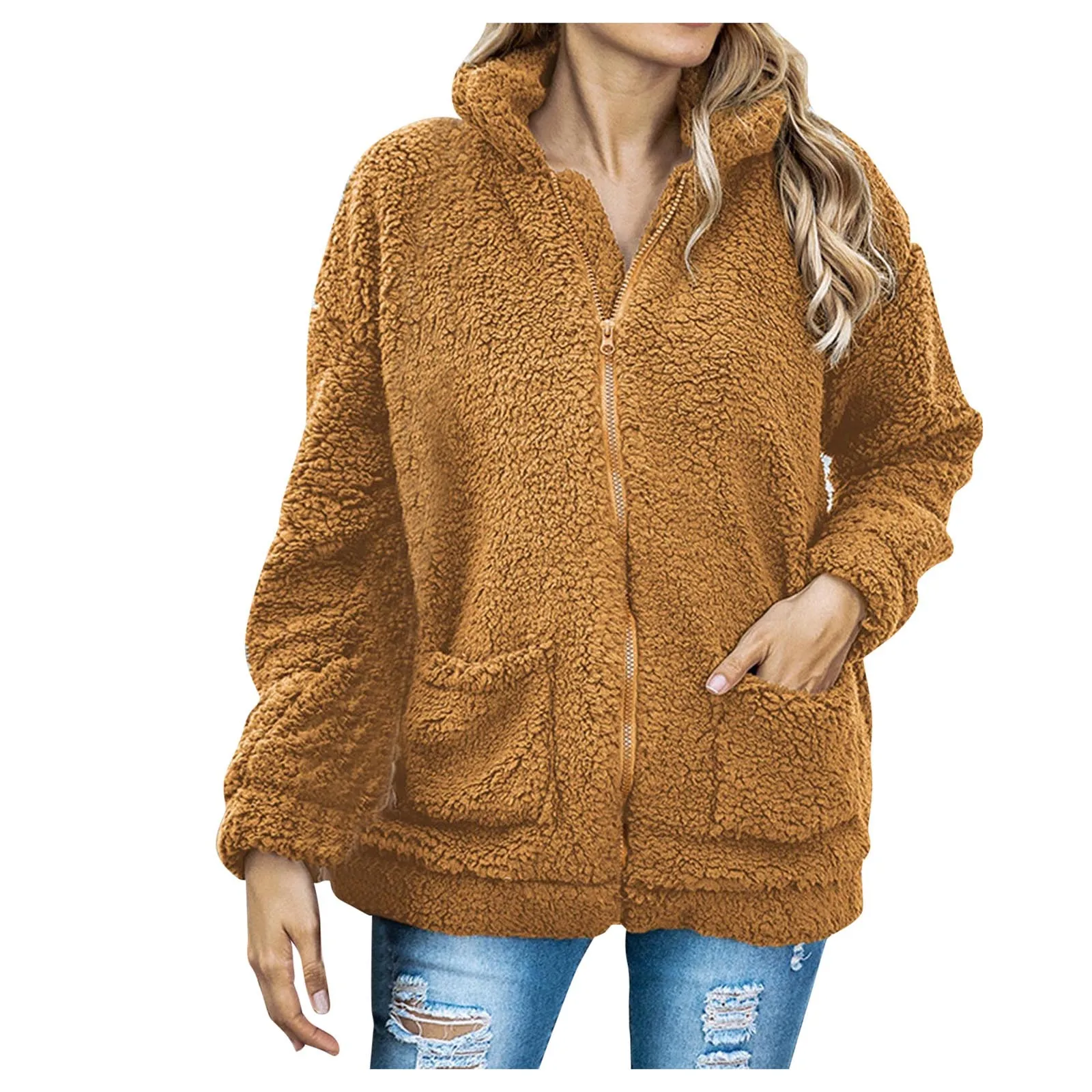 

Женский свитер, Пальто, зимнее теплое шерстяное Пальто, хлопковое Пальто, верхняя одежда, модное бархатное плотное однотонное Пальто из ове...