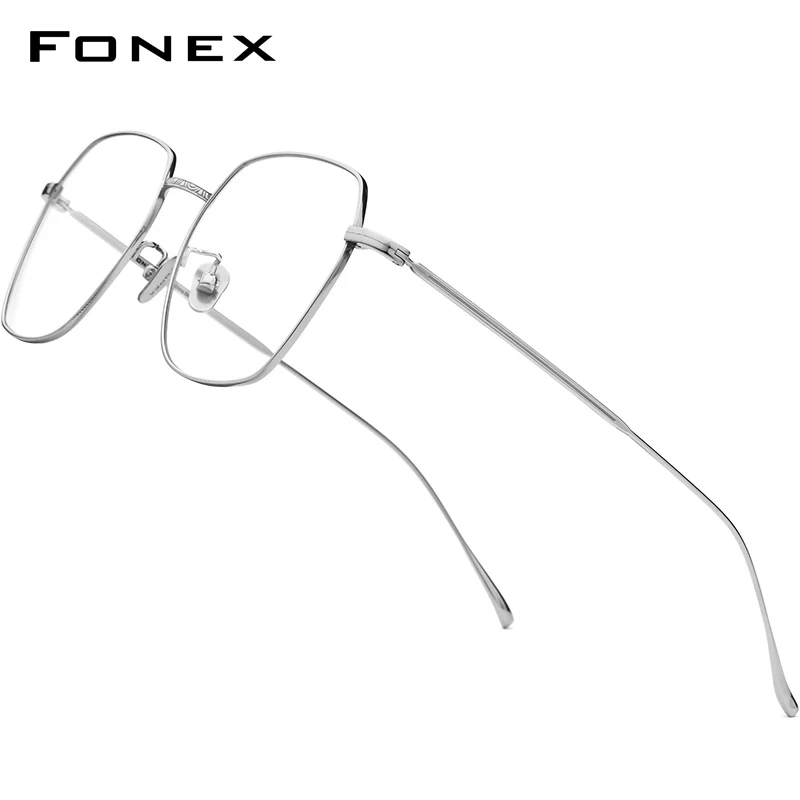 FONEX Titanium Eyeglasses Frame Women Vintage Polygon Myopia Optical Prescription Glasses Men 2021 New Square Eyewear F85659