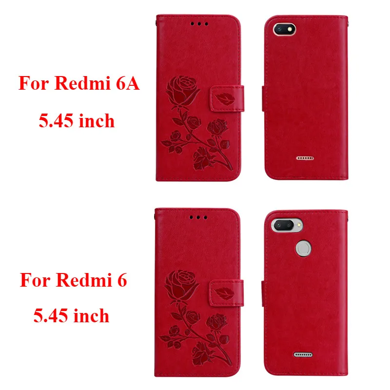 For Xiaomi Redmi 6A Case Redmi 6 Cover Soft Silicone leather wallet flip case on For Coque Xiaomi Redmi 6A 6 A a6 Phone Cases