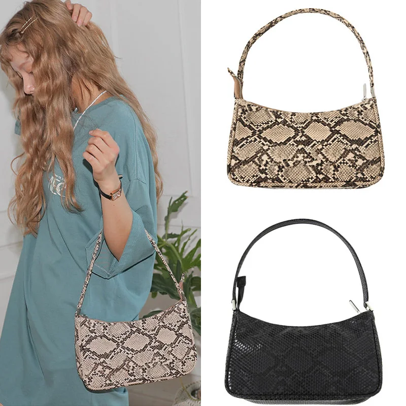 Сумка под руку нишевого дизайна новинка 2019 волнистая Pu ретро сумка со змеиным